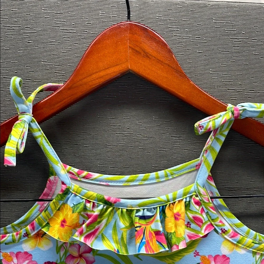 Tommy Bahama Pink and Blue‎ Ruffled Tiered Sundress